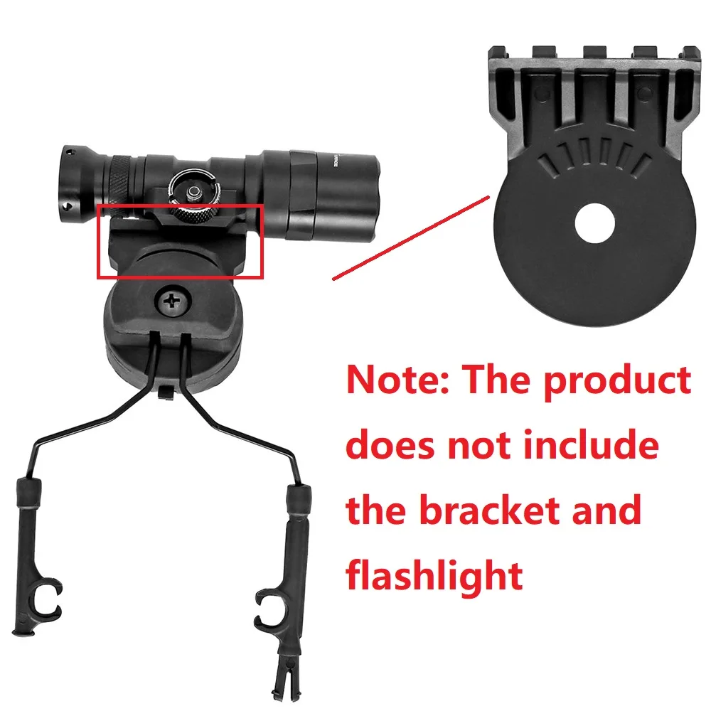 

Tactical headset COMTAC I II III helmet mount ARC track adapter tactical flashlight mount kit platform on helmet BK