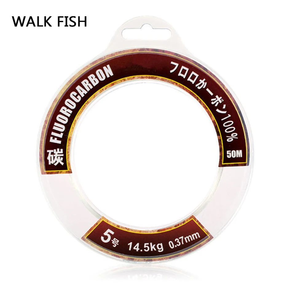 Walk Fish 50 м 100 100% истинная фторуглеродная рыболовная леска однонитевая углеродная