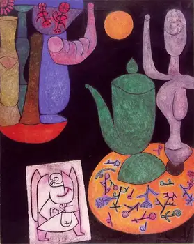 

6 Hand Painted Art Paintings by College Teachers - Still life Paul Klee Swiss abstract - Oil Painting on Canvas