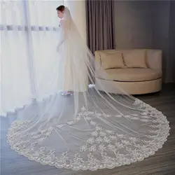 Bridal Veils Veil Long 3 Meter White Ivory Cathedral Wedding Lace Edge With Comb Accessories Bride