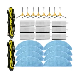 Accessoires pour aspirateurs robotiques, Neatsvor X500/600 Tesvor X500,kit d'accessoires de remplacement incluant des brosses latérales, des filtres hepa et vadrouille en tissu, 
