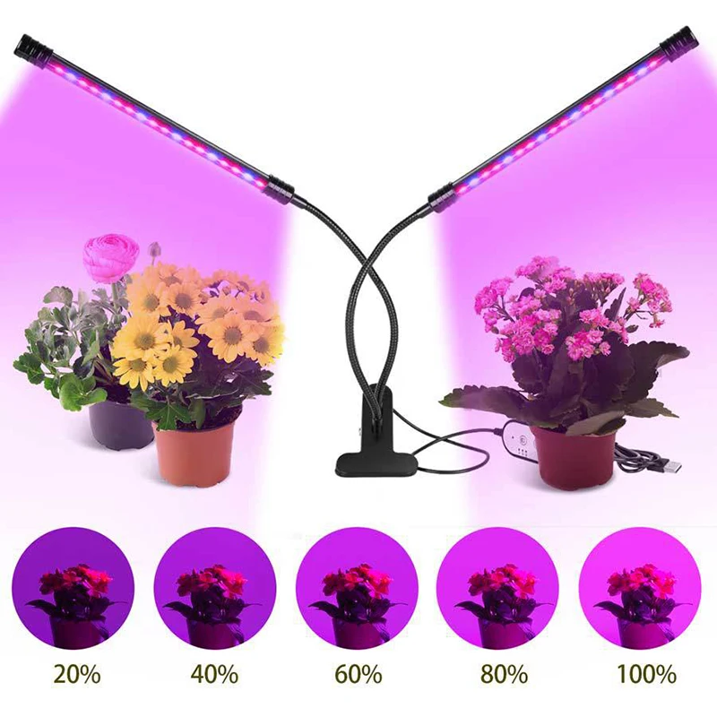 

LED Waterproof Plant Grow Light Dimming Timing Multi-Function Clamp Lamp light table top plant growth light for indoor flowers