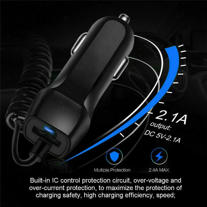 5 V/2A LED Автомобильное зарядное устройство адаптер для iphone X 5S 5C 6 7 8 Plus iPod iPad mini 1 2 3 4