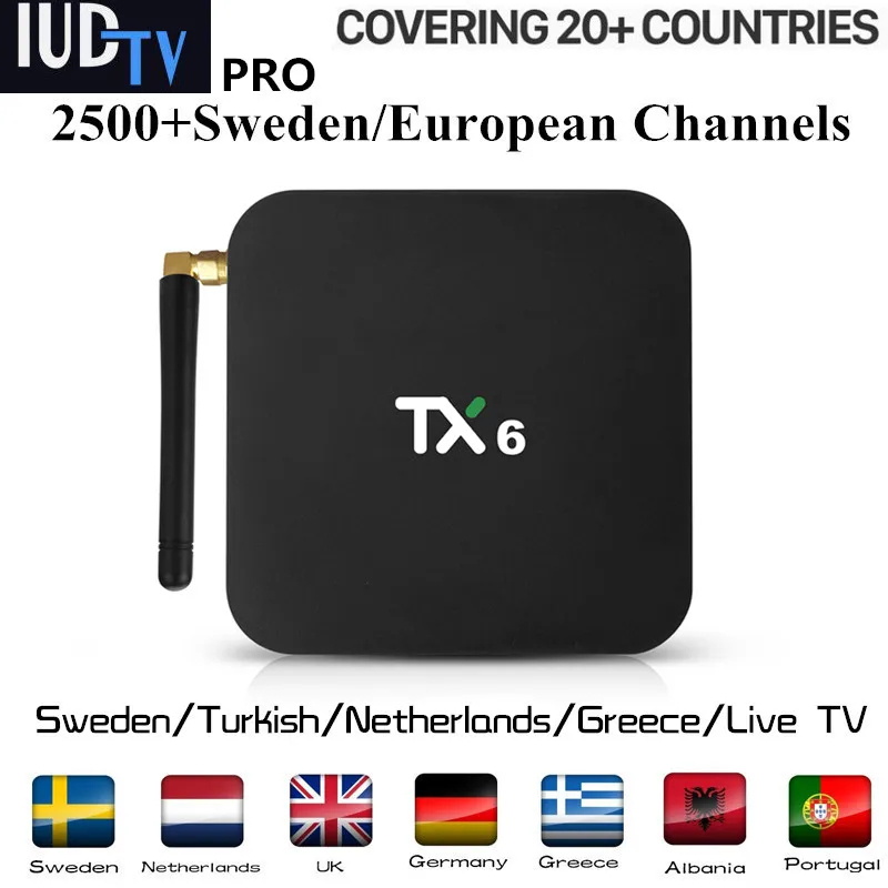 Франция арабский шведская IPTV приставка TX6 ТВ Коробка 2500+ IP ТВ 1 год код IPTV подписка французский турецкий Италия Германия Каналы IP ТВ компьютерной приставки к телевизору