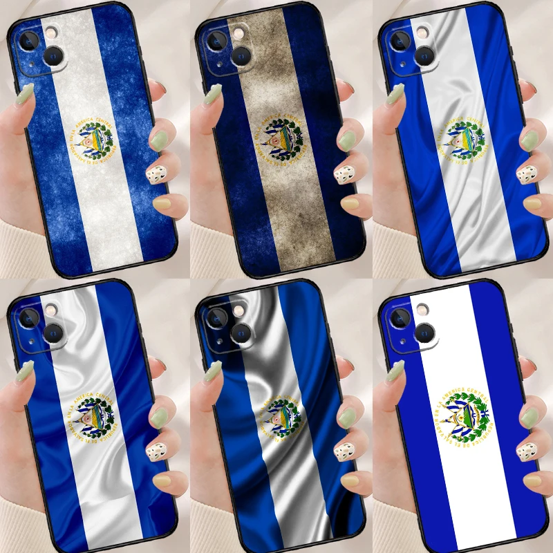 Мягкий силиконовый чехол с национальным флагом Сальвадора для iPhone 13 12 11 Pro Max X XR XS 6