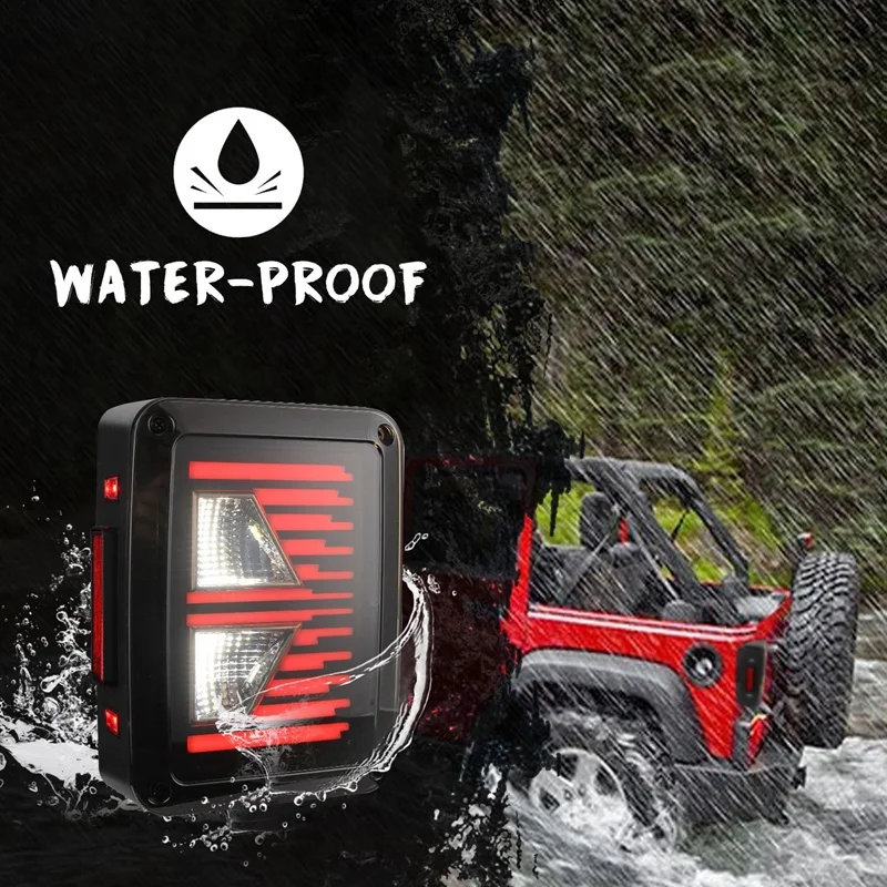 Светодиодный задний фонарь светильник s для 2007- Jeep Wrangler JK JKU, высокая интенсивность светодиодный фонарь светильник s с отверстиями для парковочных светильник, стоп-сигнал поворота лампы an
