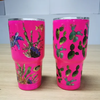 

3 Pcs 30oz Pink Cactus Tumbler Pink Turtle Stainless Steel Cup 30oz Double Wall Vacuum Tumbler DOM1175
