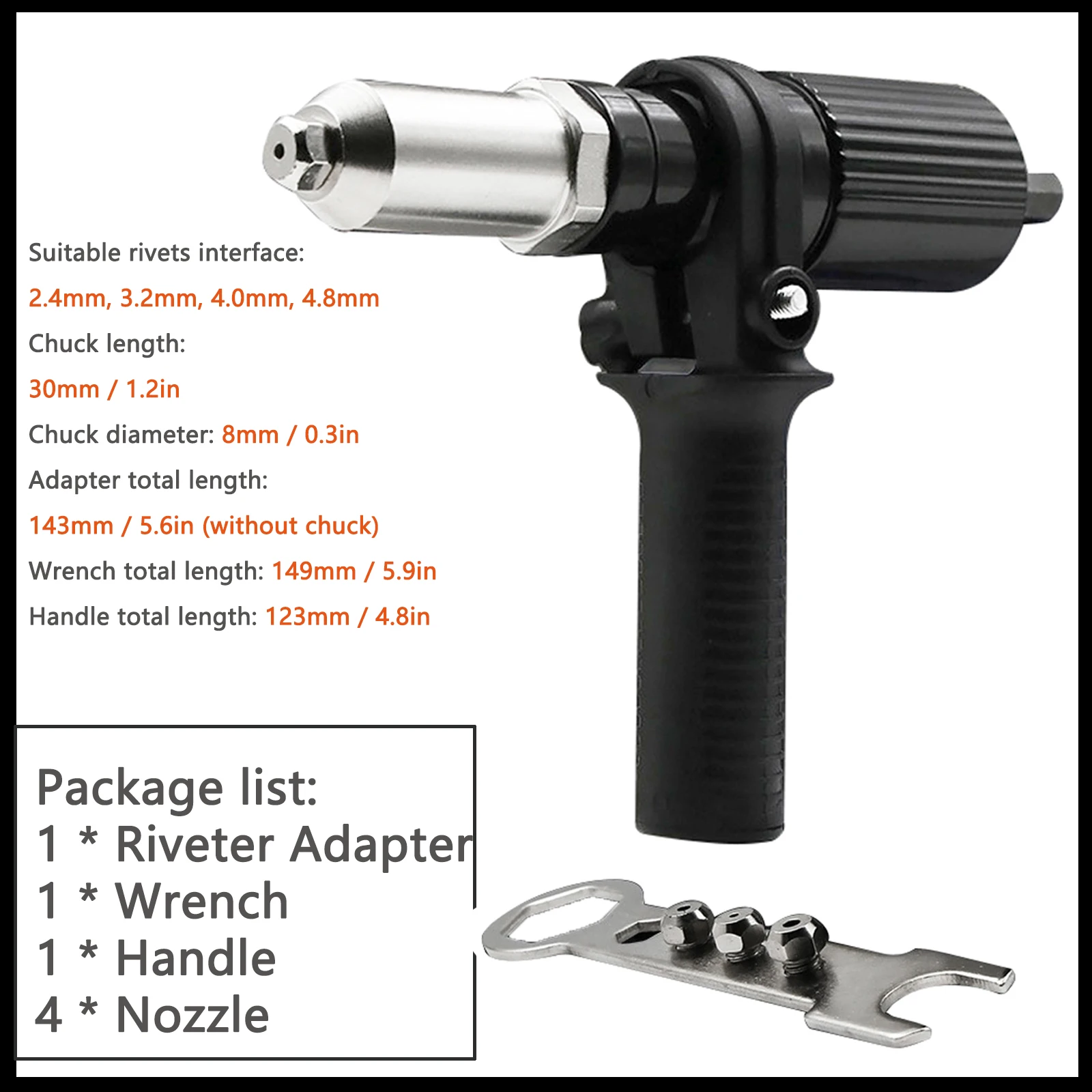 Pull Riveting Machine Electric Rivet Nut Machine Core Pull Accessories Attachments Cordless