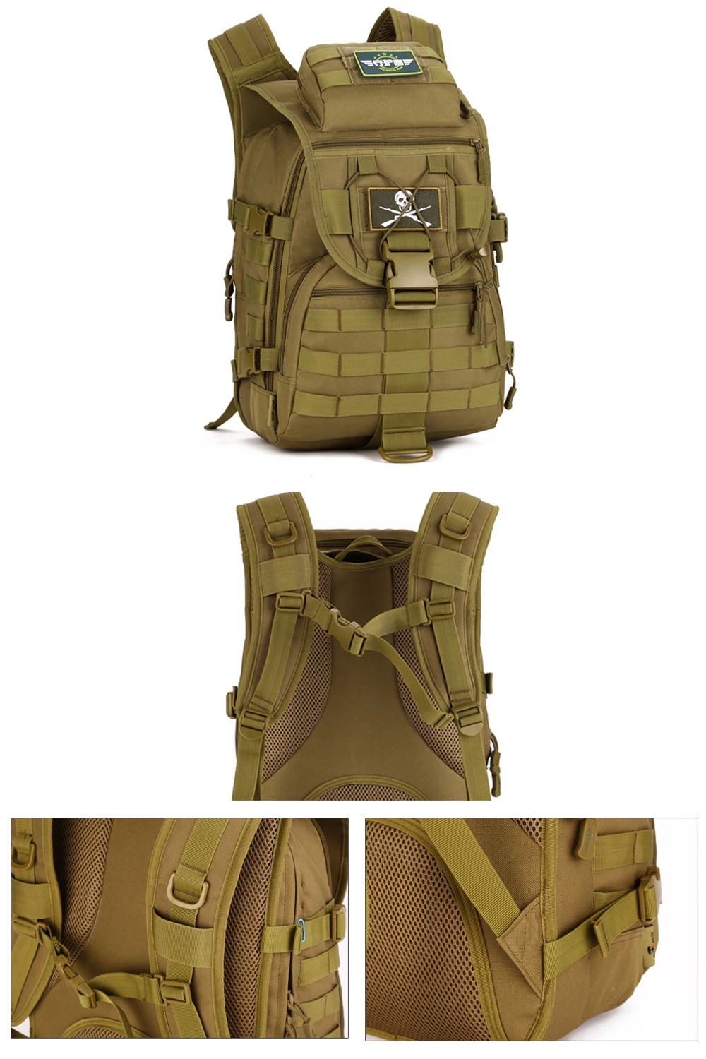 Протектор Плюс Военный стиль тактический рюкзак водонепроницаемая сумка Aurable Регулируемая Экипировка рюкзак 40л Емкость 6 цветов