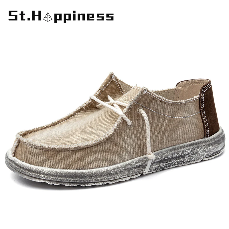 Deck Shoes Loafer Canvas Slip On Lightweight Casual Fashion Summer Outdoor Flat Mens