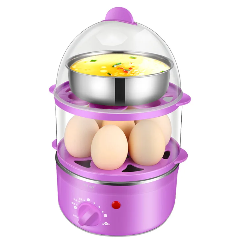 

Sharp Collar Double Layer Egg Boiler Intelligent Automatic Power-off Mini Stainless Steel Timing Breakfast Machine Small Househo