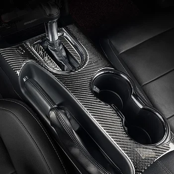 

for Ford Mustang Carbon Fiber Control Gear Shift Panel Decorative Cover Sticker 2015 2016 2017 Auto Accessories