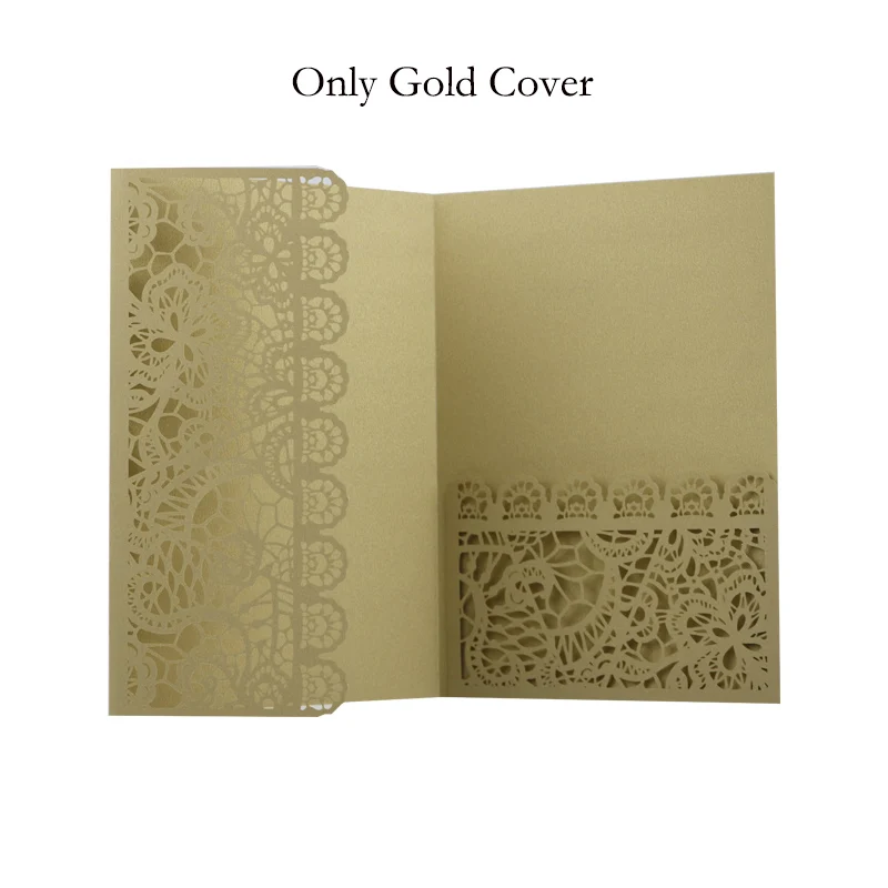 Only Gold Cover 1 шт. элегантная лазерная резка свадебные пригласительные открытки на заказ визитная открытка с открытка RSVP Свадебные украшения вечерние принадлежности - Цвет: Only Gold Cover