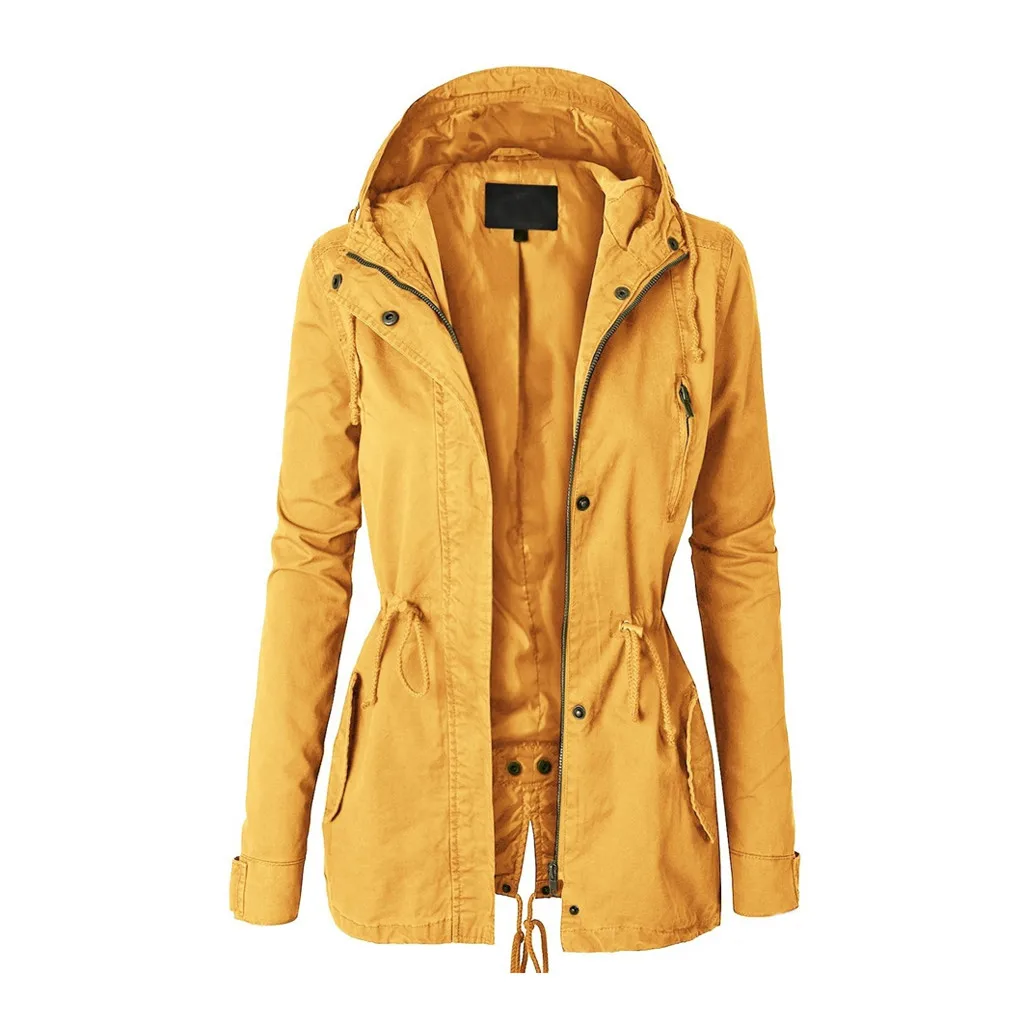 Женская зимняя куртка с капюшоном, приталенные куртки, теплая Осенняя длинная куртка размера плюс 5xl, пальто, повседневная женская верхняя одежда, одежда 19Aug - Цвет: Yellow