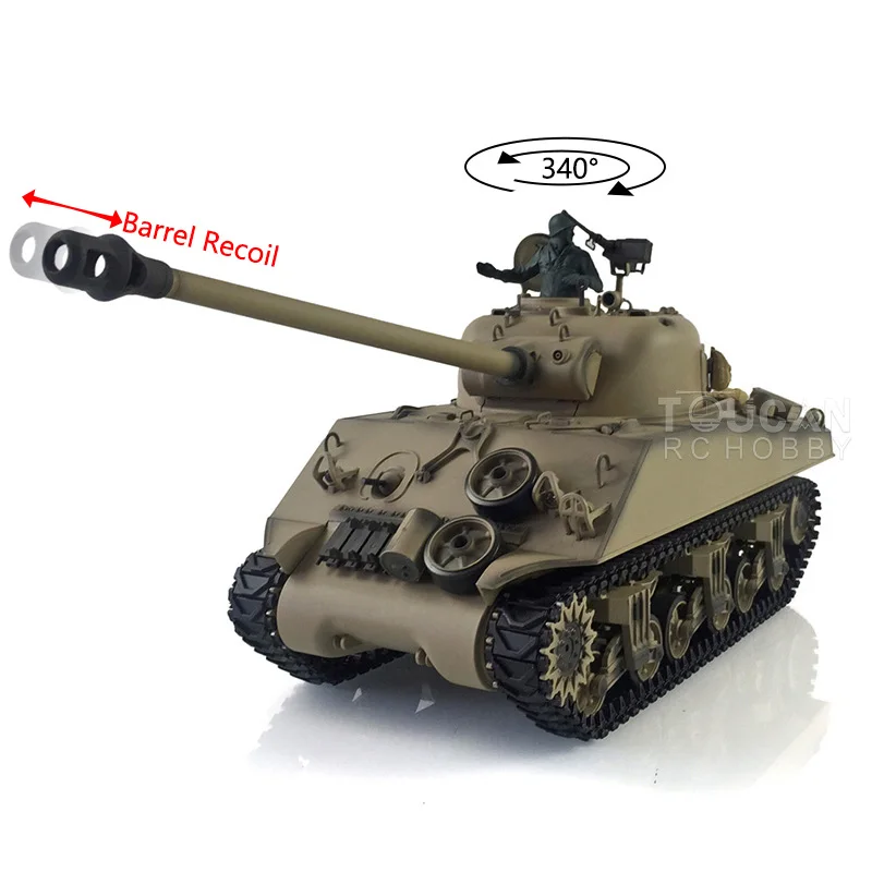Heng Long 1/16 7.0 Plastic Version M4A3 Sherman 3898 RTR 2.4G RC Tank Model 