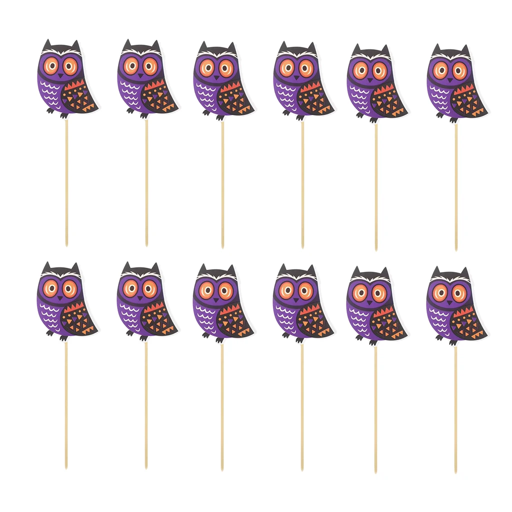 12 Sets Cute Cupcake Picks Jungle Safari Favors Cake Toppers Party Decors