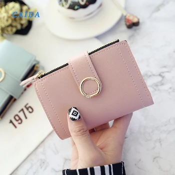 

CAIDA Women Wallets Small Fashion Brand Leather Purse Ladies Card Bag For Women Purse Money Clip Wallet