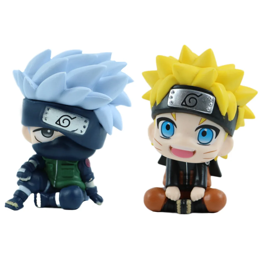 Boneco de brinquedo do naruto, 9cm, 2 estilos, pvc, coleção fofo