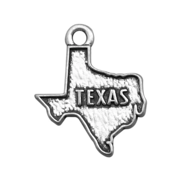 

Texas maps charm pendant double sides antique silver tone