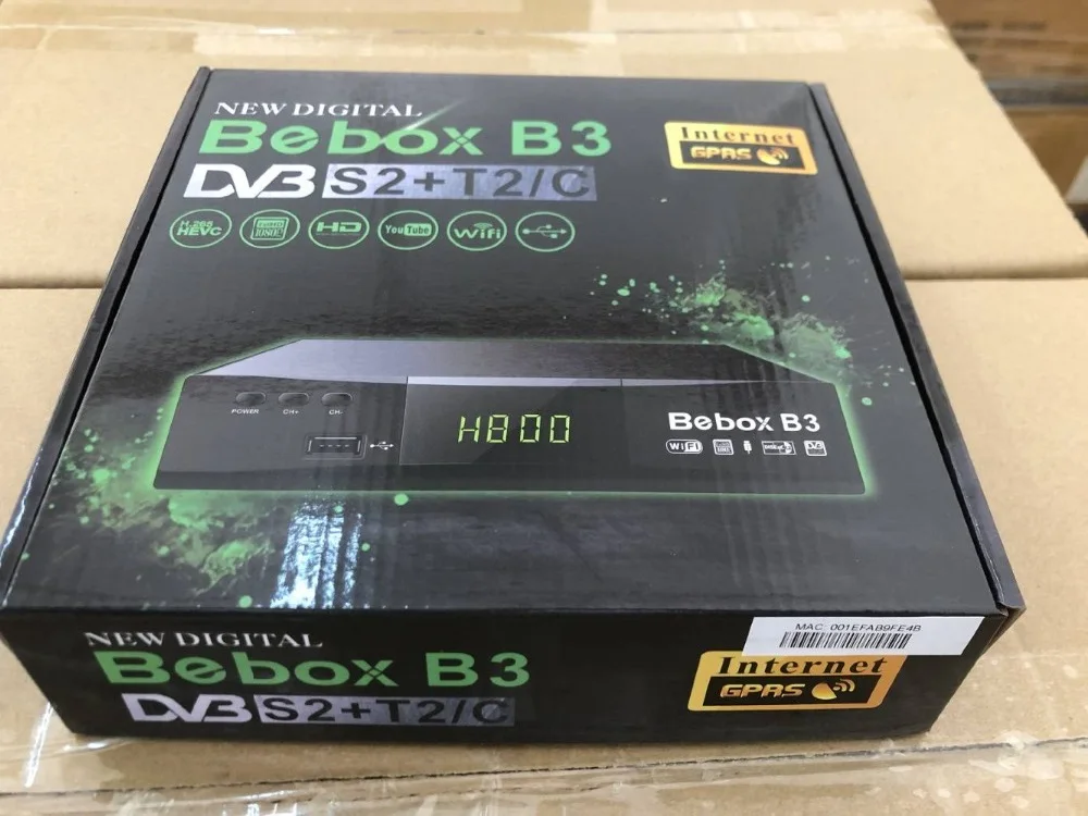 Новейший Bebox B3 DVB S2+ T2+ C combo H.265 hevc gprs powervu autoroll приемник декодер с youtube