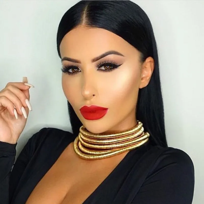 

BeUrSelf Statement Jewelry Set Wedding Party Necklace Earring for Women Layered Gold Color Rope Magnet Connector Fashion Jewelry