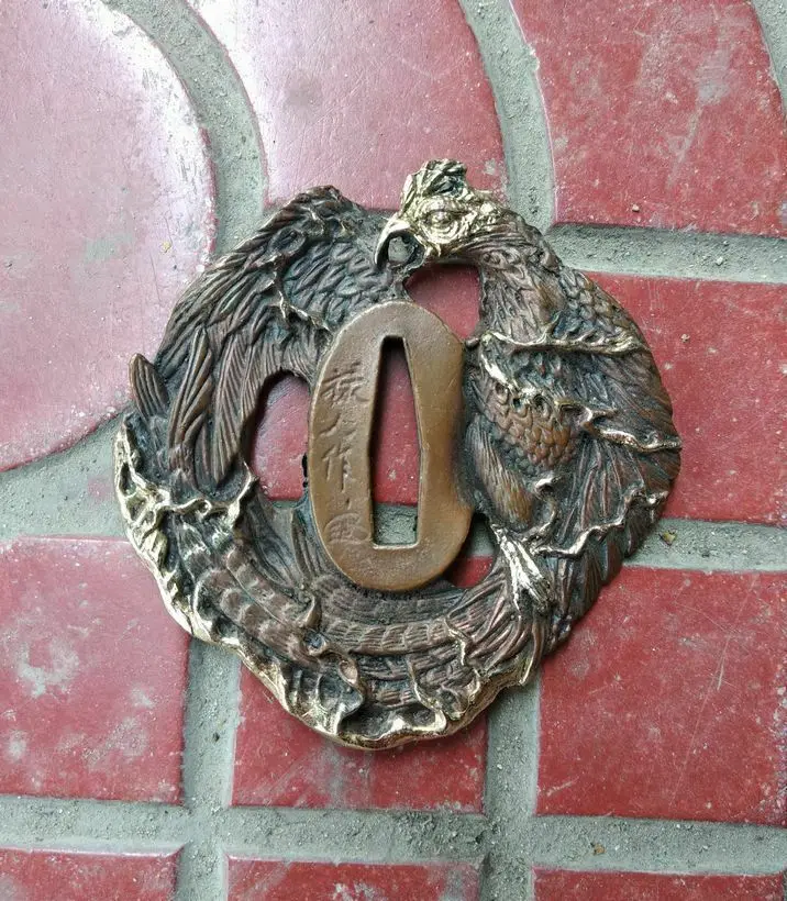 Винтажный чехол Tsuba аксессуар для катаны меч самурая меч Феникс РЕДКИЙ