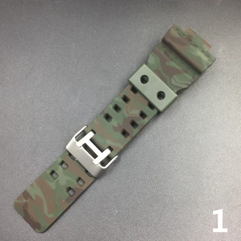 Strap For Casio G-Shock GA-110 100 GA-200 GD-120 GW-8900 GR-8900 GLS100 Resin Camouflage Replacement Rubber Watch Band