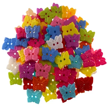 

Free Shipping 50pcs Mixed Colors Butterfly Shape Nylon Buttons Fit Sewing craft Scrapbooking 18x15mm