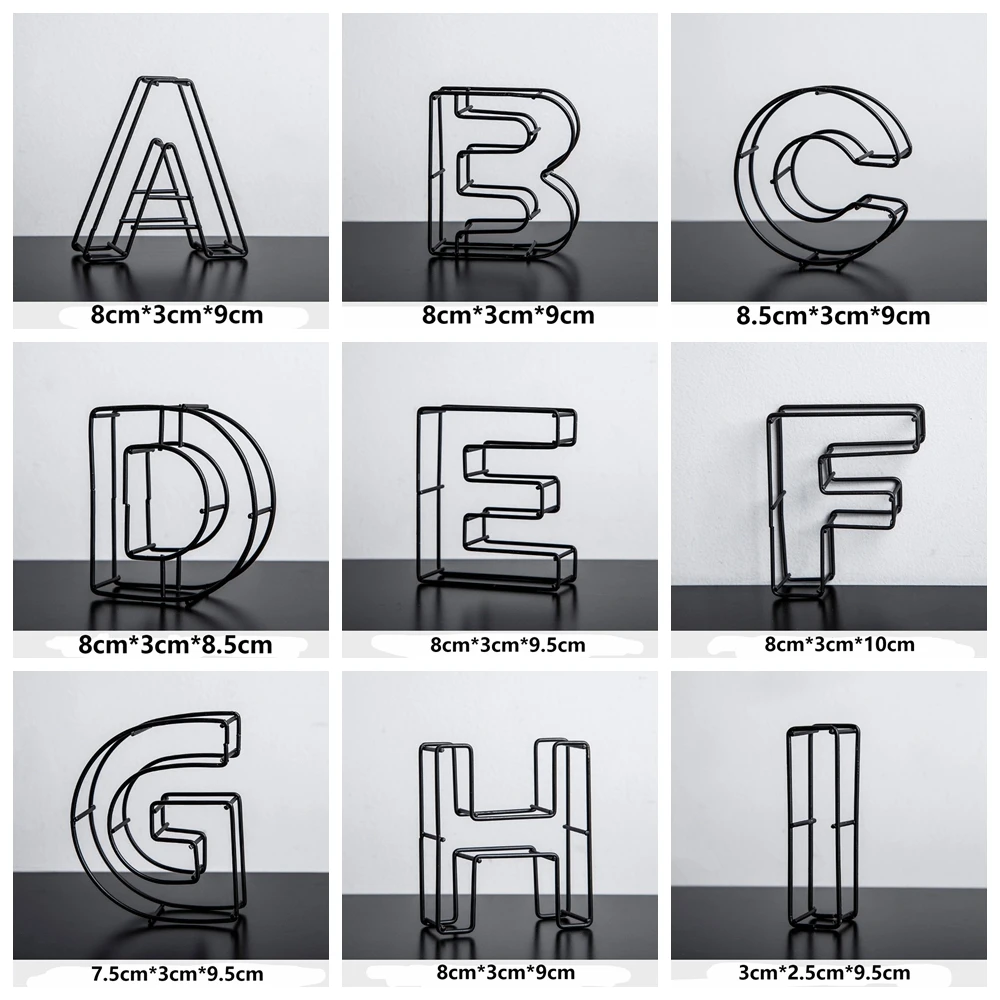 Ornament Sign Desk Decor Metal Hollow Letter Alphabet Personalised Name Name Design DIY Art Craft Wedding Party Gift Home Decor metal letter sign,metal letter decoration