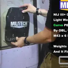 Тестовое видео-Militech NIJ III+ NIJ 0101,07 RF1 двойная кривая чистая ПЭ пластина M43(как известно как AK47 7,62 мм x 39 мм MSC) тестовое видео