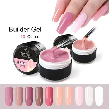 

15ML New Gel Varnish Soak Off UV LED Builder Gel Nail Polish Base Coat No Wipe Top Color Gel French Nail Extension Poly Gel