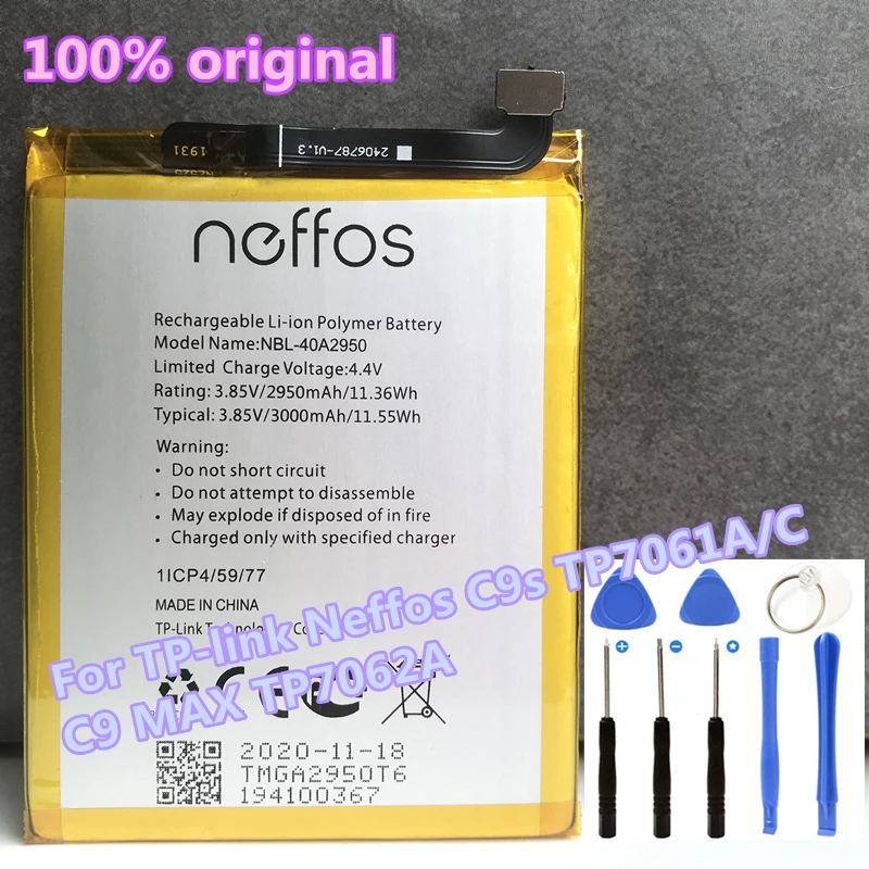 Новая Оригинальная Аккумуляторная батарея на 3000 мАч для TP-link Neffos C9s TP7061C TP7061A / C9 MAX