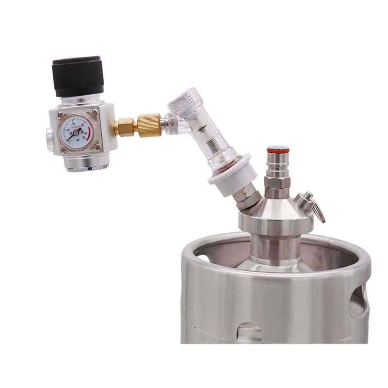 Homebrew Kegging комплект поставки газа мини Co2 регулятор и отсоединение шарикового фиксатора w/обратный клапан 3/8-18UNF 0-90psi подходит со сферической головкой, кег