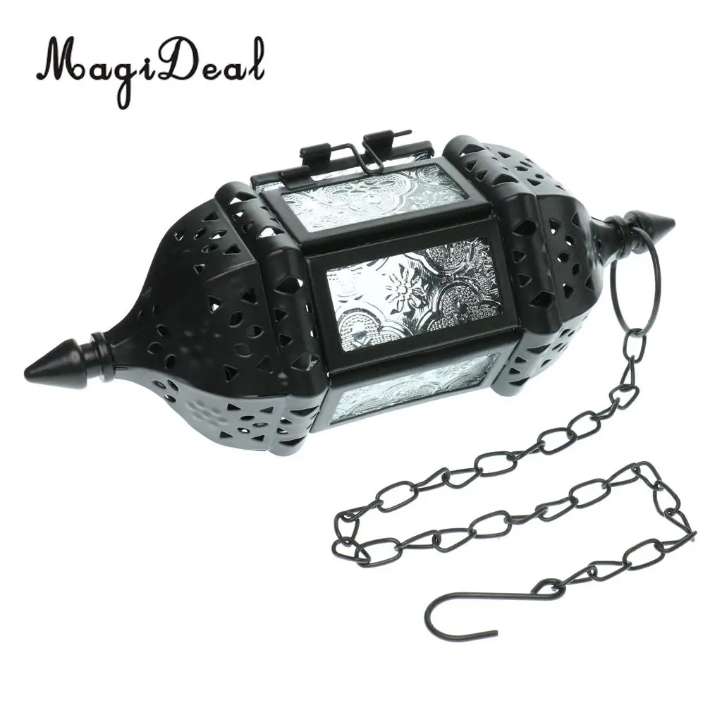 Moroccan Metal Hollow Hanging Candle Holder Decorative Candle Lantern Lamp With 66cm Chains, for Wedding Home Decor