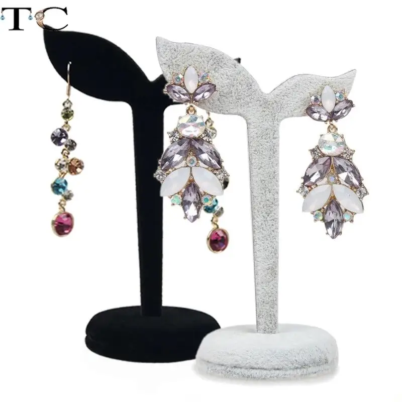 

Props Stud Earrings Holder Rack Storage Dangle Tree Velvet Earring Display Stand