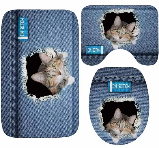 CAMMITEVER Набор ковриков для ванной противоскользящие банные коврики напольные моющиеся коврики Ванная комната коврик для туалета