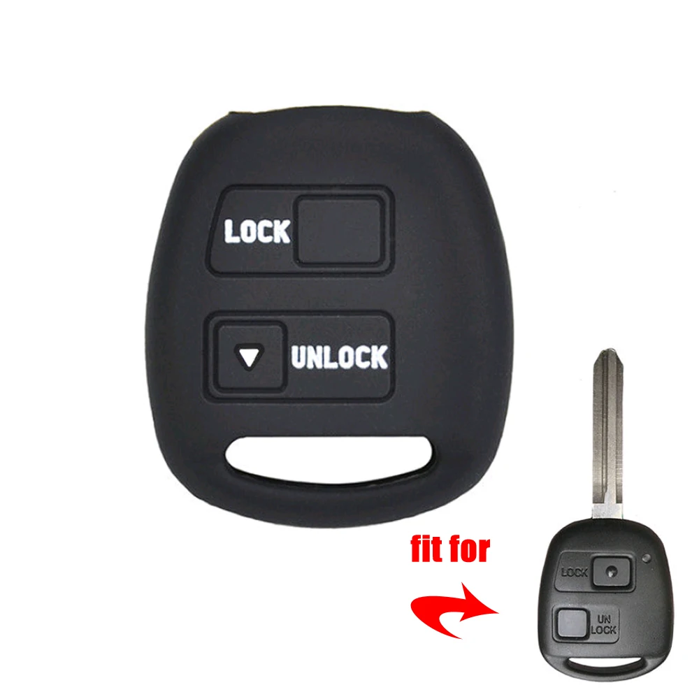 2Buttons Silicone Car Remote Key Fob Shell Cover Case Fit For TOYOTA CAMRY RAV4 PRADO COROLLA AVENSIS LAND CRUISER YARIS