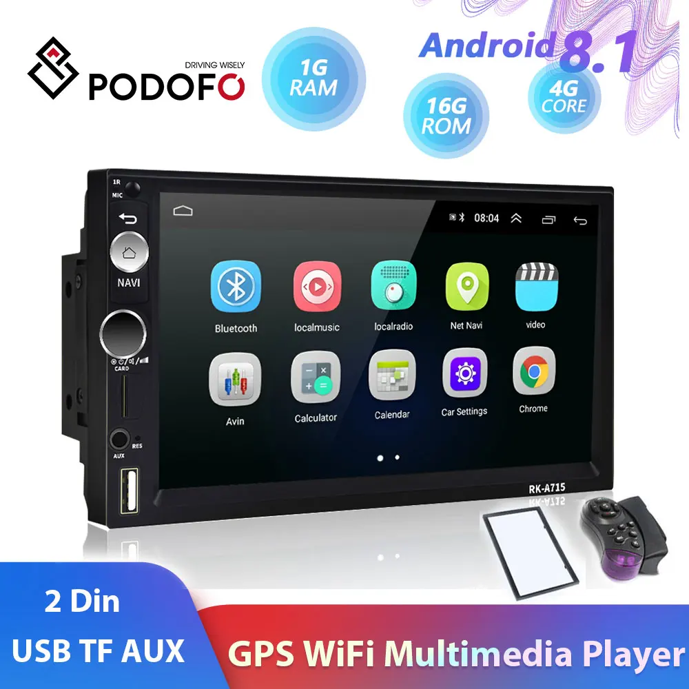 Günstig Podofo 2din Auto Radio Android 8.1 Auto Multimedia Video Player Universal auto Stereo GPS Für Volkswagen Nissan Hyundai toyota