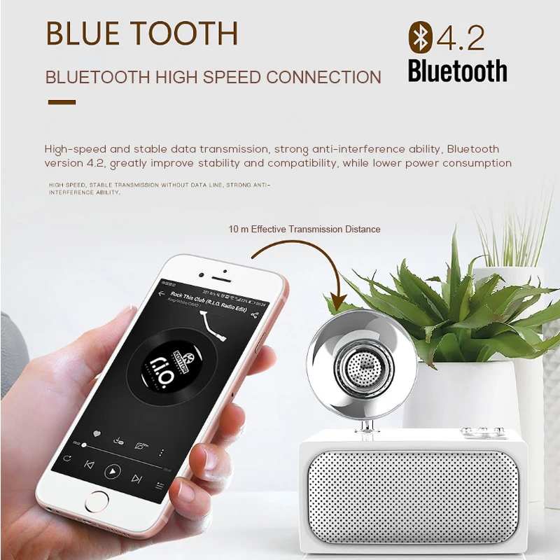 Беспроводная стереоколонка с Bluetooth 3 1 в стиле ретро деревянный сабвуфер