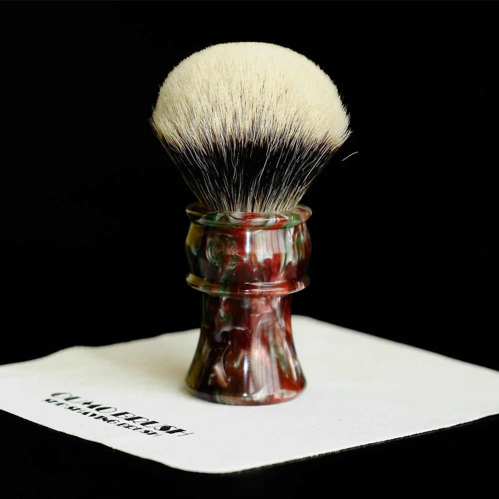 Günstig OUMO PINSEL TITAN Kunst rasierpinsel mit SHD HMW silberspitz Mandschurei dachs knoten gel stadt 30MM