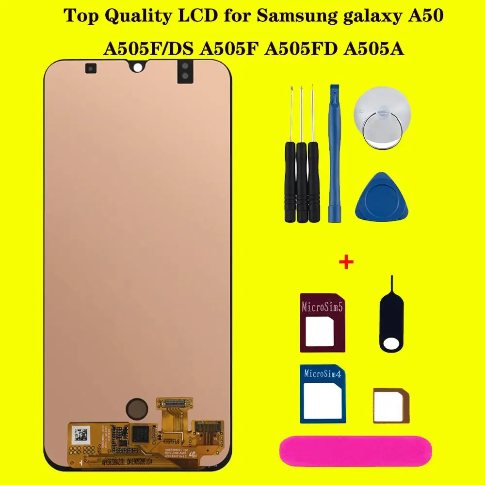 ЖК-дисплей AAA + OLED для Samsung Galaxy A50 2019 SM-A505FN/DS A505F/DS A505 сенсорный экран дигитайзер