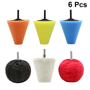 

6PCS/Set 3 inch Replacement Practical Durable Portable Buffing Pad Sponge Polisher Polishing Pads Kit for Car Vehicle