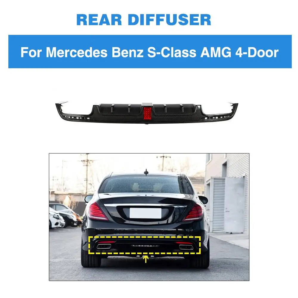 Диффузор заднего бампера из углеродного волокна для Mercedes Benz S Class S63 S65 AMG Sport Sedan