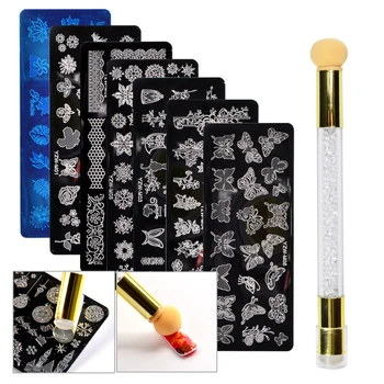 

1 Set Nail Stamping Plates Butterfly Snowflake Lace Design Stamp Template for Printing Stencil Tools