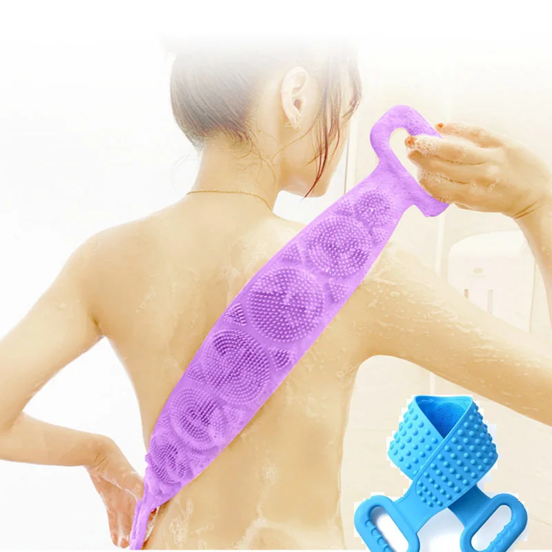 

Magic Silicone Brushes Bath Towels Rubbing Back Mud Peeling Body Massage Shower Extended Scrubber Skin Clean Shower Brushes