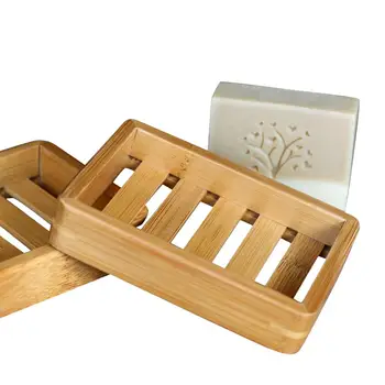 

Wooden Natural Bamboo Soap Dishes Tray Holder Storage Soap Rack Plate Box Container Portable Bathroom Soap Dish Storage Box