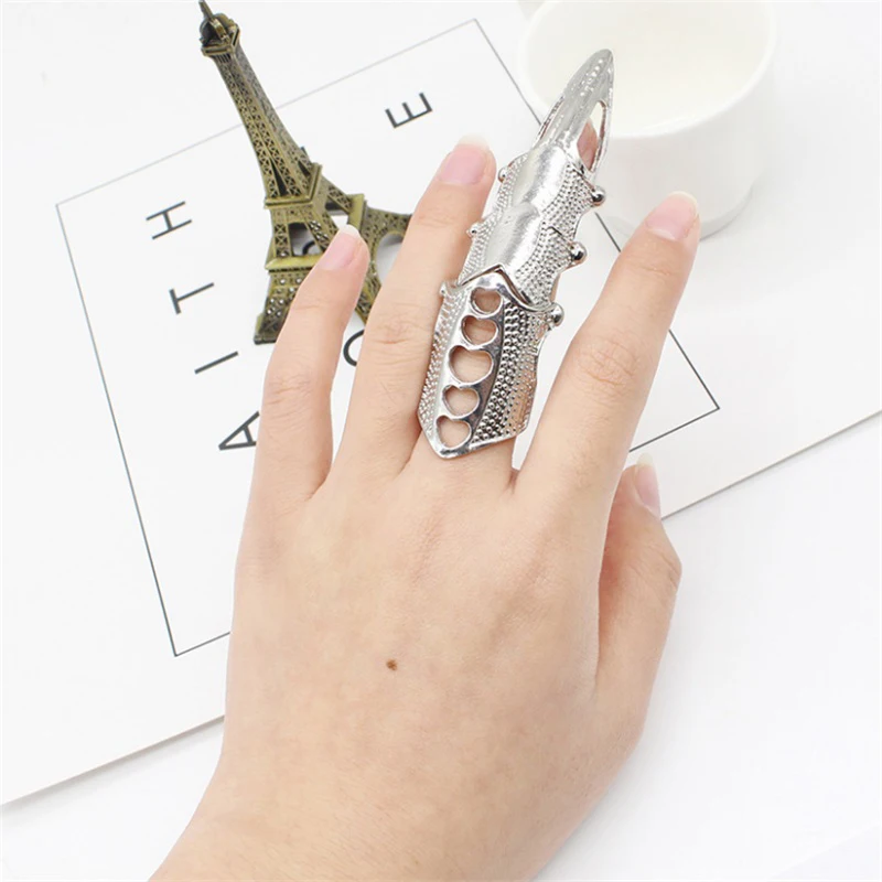 Кольца для мужчин и женщин стимпанк вечерние коготь кольцо Поддельные Talon Полный палец ногтей готика Мода Ретро Рок Золото Серебро подарок