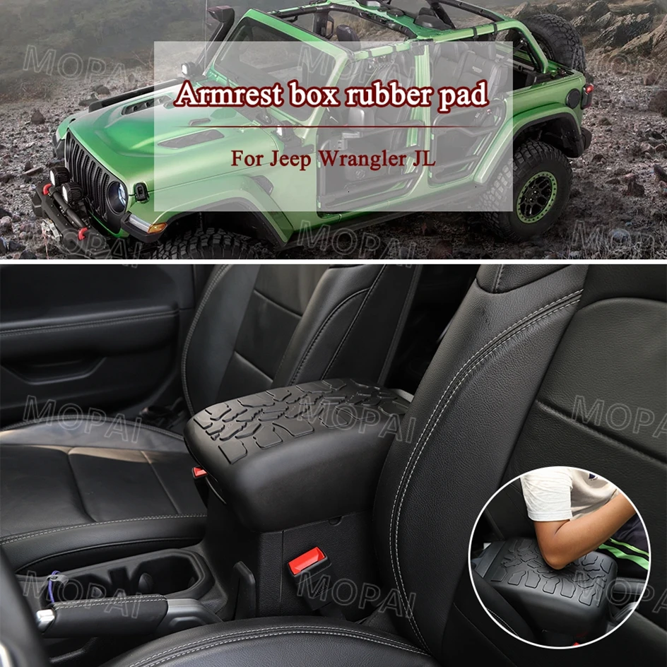 MOPAI крышка подлокотника для Jeep Wrangler JL+ резиновый ящик для хранения в подлокотнике автомобиля Накладка аксессуары для Jeep Wrangler JL