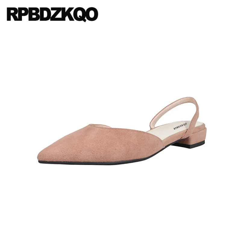 

plain pointed toe korean flats china slip on designer shoes women luxury 2019 pink green chinese slingback suede genuine leather