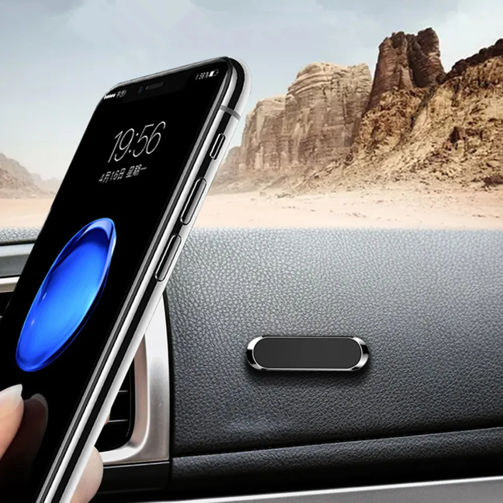 

Mini Strip Shape Magnetic Car Phone Holder for iphone 11 pro max Samsung S9 S10 Xiaomi Phone Stand Desk Kitchen Wall Phone Mount